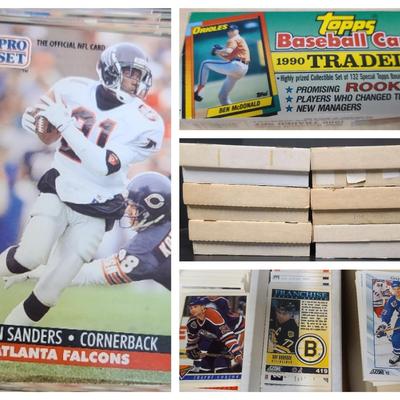 Boxes Of Hockey, Basketball, Football & Baseball Cards – Mixed Sports Collection