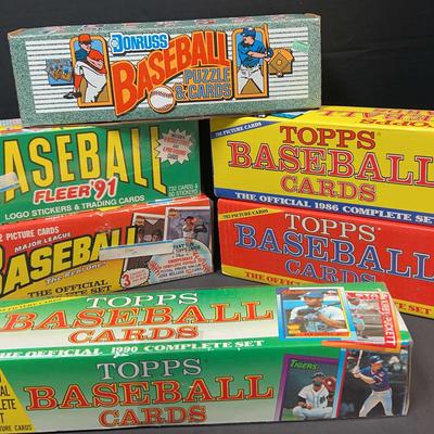 Topps, Donruss & Fleer Baseball Card Sets Featuring 1986, 1990 & 1991 Complete Editions