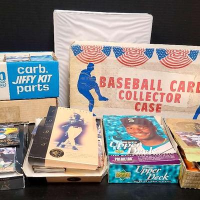 Baseball Card Collection Featuring Assorted 1990s Wax Boxes, Loose Cards & Binder Pages
