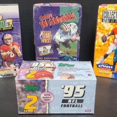 Topps & Upper Deck Football Card Collection, Featuring 1995 Topps Series 2 With Bubble Gum