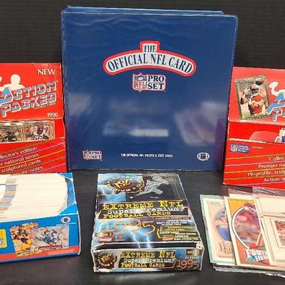 NFL Pro Set, Action Packed & Extreme Football Card Collection Featuring Binder & 1990s Cards