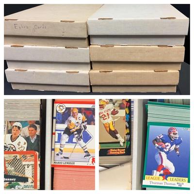 Eight-Box Collection Of Football & Basketball Cards