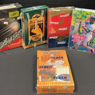 Fleer, Upper Deck & Pinnacle Baseball Card Boxes Featuring The Leaf Set And 1996 Collector’s Choice
