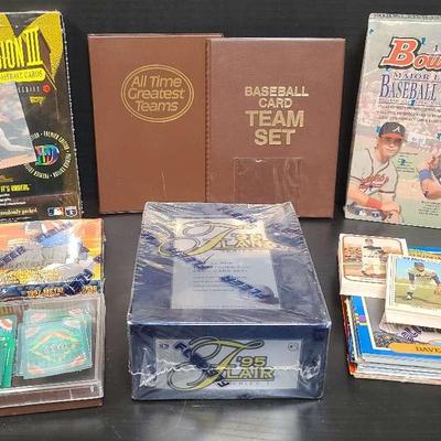 Fleer, Donruss, Topps & Bowman Baseball Card Collection Featuring Sealed 1995 Flair Box