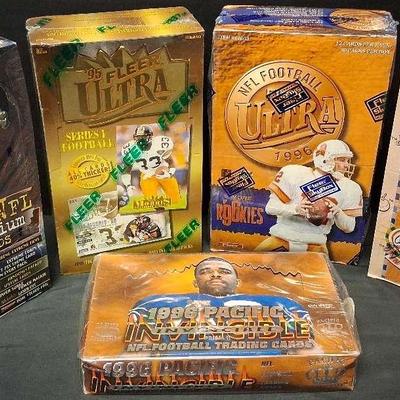 Pro Line, Fleer, Topps & Pacific Football Cards, Featuring 1996 Pacific Invincible Hobby Box