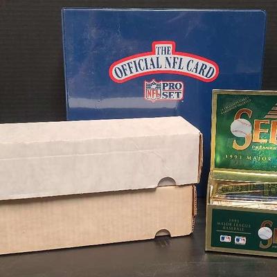 Pro Set NFL & Score Select Baseball Card Collection Featuring Two Full Storage Boxes