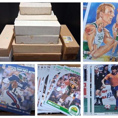Assorted Sports Cards In Storage Boxes – Baseball, Football & More