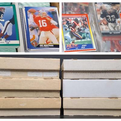 Hockey, Football & Basketball Card Collection In Storage Boxes