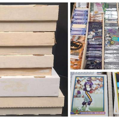 Boxes of Basketball, Hockey & Football Cards – Assorted Years & Brands