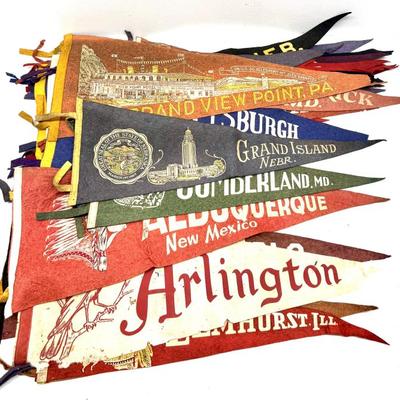 Great grouping old felt pennants 