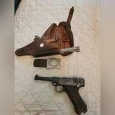 Sale Photo Thumbnail #26: WW1 Luger, Holster and Belt Buckle