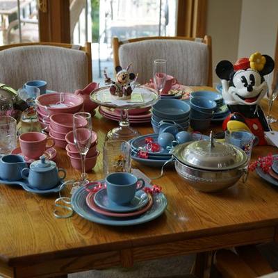 It's a Disney party! Mickey Mouse collectibles figurines to a telephone. Your'e invited! 