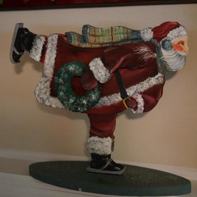 Santas about 12" in height that are hand painted on wood and signed by Pat Gerber. Folk Art! 1990's . 