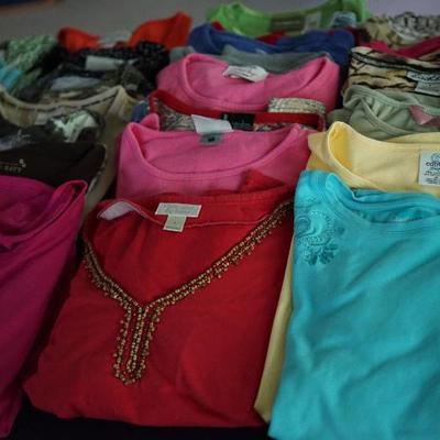 Many many tee shirts...various sizes to medium, large to petite. 