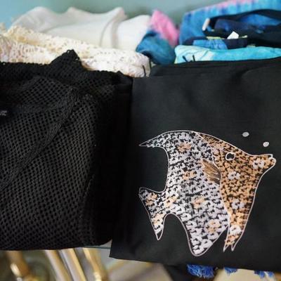 vintage swim wear, there are a few new with tags. totes of cute decorative for the beach. 