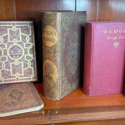 Antique books by byron works geo elliot, helen hunt jackson, & more