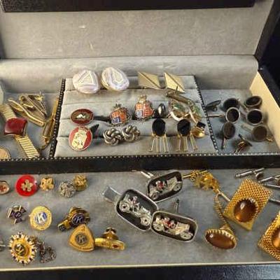 Cufflinks enamel ware continental silver,onyx & more