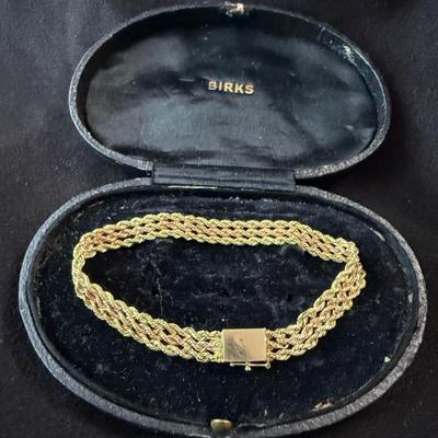 14k yellow gold triple rope bracelet