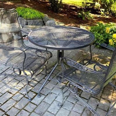 Wrought iron bistro table