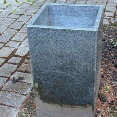 Square grey granite planter box