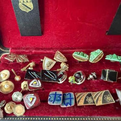 Cufflinks enamel ware hematite, ceramic & more