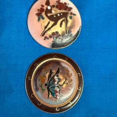 Vintage signed enamel brooches