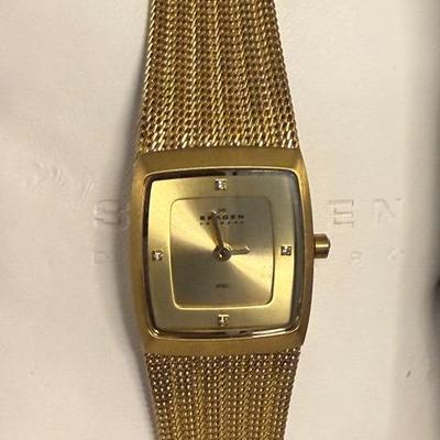 Skagan denmark ladies gold tone steel watch
