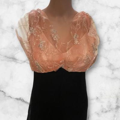 1937 black and pink formal dress