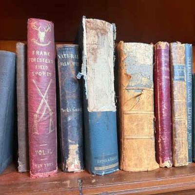 Variety of antique books on learning