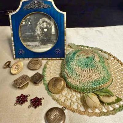 Rosevelt womens memorial pin sterling locket, enamel frame more