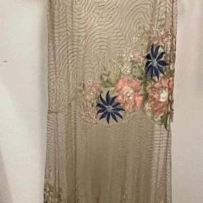 Embroidered floral mesh dress