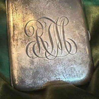 Mongrammed silver compact picture frame