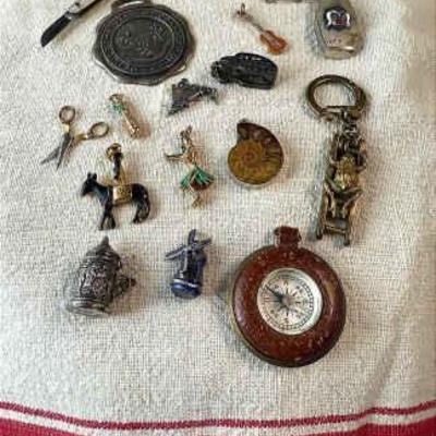 Vintage sterling charm pendant, miniatures & more
