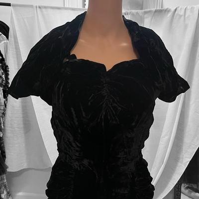Black velvet strapless dress and bolero