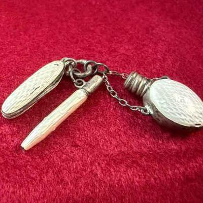 Trio of antique victorian chatelaines