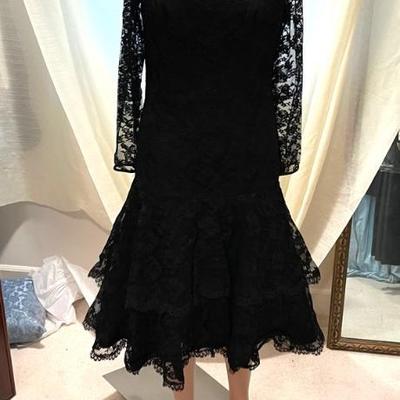 Joseph magnin black lace dress size 11