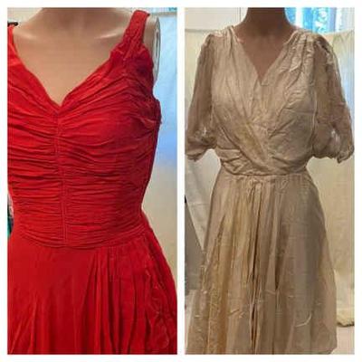 Ivory dress red dress and sequined bolero