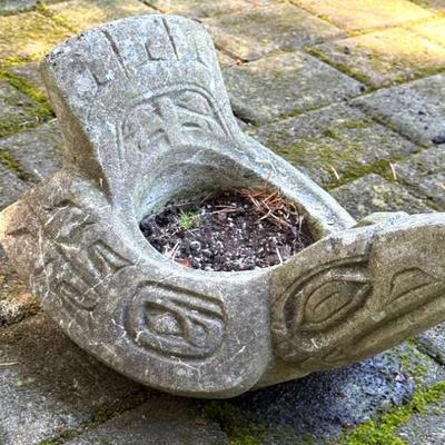 Pnw indigenous style stone planter