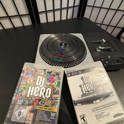 DJ hero one and two for PlayStation 3. With controller.