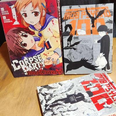 Manga: Corpse Party: Blood Covered, Vol. 1 & Mob Psycho 100 Vol. 1, 3
