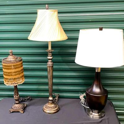 Eclectic Trio Of Decorative Table Lamps