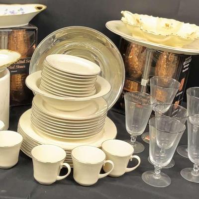 Pickard China Set, Hutschenreuther Bavarian Dish & Fostoria Glassware