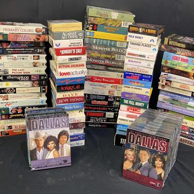 Large Collection Of VHS Tapes And Some DVDs Featuring Complete Dallas Seasons
