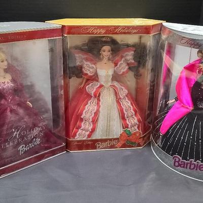 Barbie Holiday Collector Trio Featuring Happy Holidays & Holiday Celebration Editions
