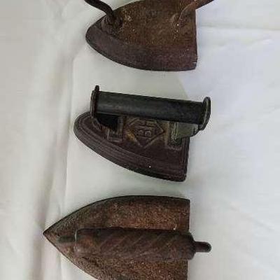 5 Antique Vintage Cast  Iron Solid Handle Clothing Press 