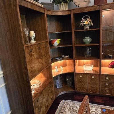 Vintage Drexel Wall Unit Display Cabinet System 
