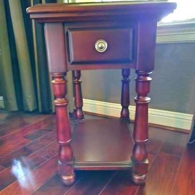 Merlot Finish Rectangular End Table 