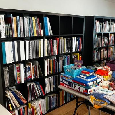 IKEA 5x5 cubby shelves (2 black shelf units)