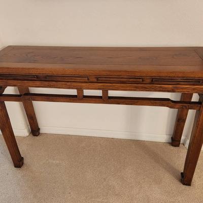 Vintage Wood Asian Style Entryway Table - 47x14x30"