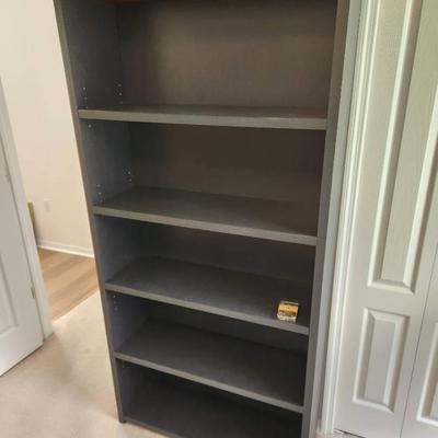 Modern black 5 Shelf Adjustable Bookcase - 36x12x73"